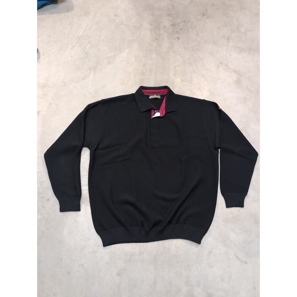 Green Coast Yatching Outfits Mens 58 Black 1/4 Zip Long Sleeve Merino Wool